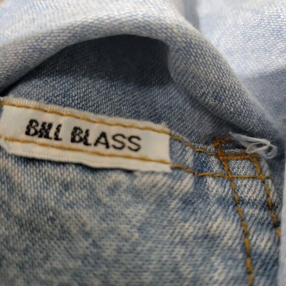 Vintage Bill Blass Bib Overalls Shorts Shortalls Blue Light Wash 90s Size Small - Picture 11 of 15